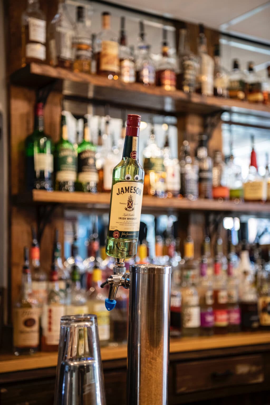 Jameson upside down on the shot tap