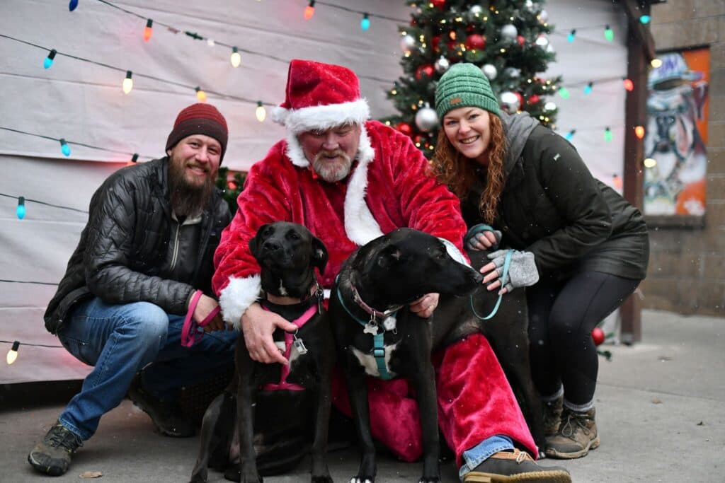 Beanies, black dogs, and Santa