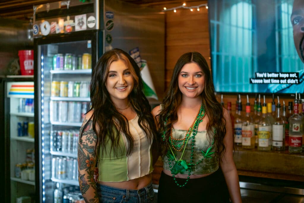 Shamrock beads by the beer cooler